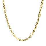 PROSTEEL Herren Kette Collier 18k vergoldet 46cm/18 in. Panzerkette...