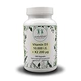 itamin D3 10.000 I.E + Vitamin K2 MK7 200 mcg Depot - 180 Kapseln...