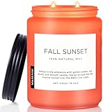 M&SENSE Herbst Duftkerzen im Glas FallSunset Bernstein- und Holzduftkerzen...