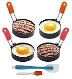 Spiegeleiform für Bratpfanne Egg Ring Rund 4 Stück Ei Ring Eierringe...