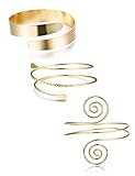 Finrezio 3 Stück Minimalistische Spule Oberes Armband Verstellbar Armreif...