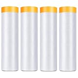 LATERN 4 Rollen Abdeckfolie mit Klebeband, 2,4m x 20m PE Transparente...