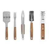 BURNHARD Grillbesteck-Set 5-TLG. 42 cm, Akazienholz Edelstahl,...