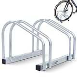 CCLIFE Fahrradständer Boden für 2 Fahrräder mit Reifenbreiten bis 65 mm...