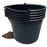 Hossi's Wholesale 5X Baueimer 20l aus Kunststoff, Eimer mit Ausguss,...