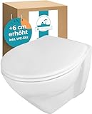 Calmwaters® Erhöhtes Wand WC spülrandlos Modern Plus mit...