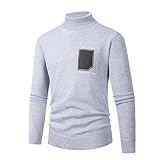 Beokeuioe Herren Pullover Winter Rollkragen Pullover Einfarbig Langarmshirt...