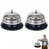 Vyloky 2 Stück Tischklingel aus Metall Servierklingel für Restaurant Bar...