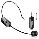 Wireless Mikrofon Headset, 2.4G Kabelloses Mikrofon funkmikrofon headset...