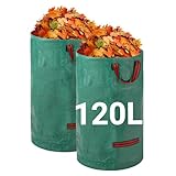 Velway Gartensack 2x120L Gartenabfallsack Laubsack - Stabil Selbststehend...