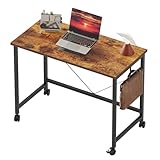 Mericonia 80 cm Computertisch mit Rollen, Gaming-Schreibtisch für kleine...