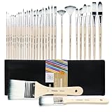Artecho Pinselset Acrylfarben, Pinsel Set für Aquarell, Öl, Steinmalerei,...
