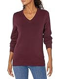 Amazon Essentials Damen Leichter Langarm-Pullover Mit V-Ausschnitt, 100%...