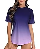 Halcurt UV Shirt Damen Rash Guard Kurzarm UPF 50+ UV Schutz Schwimmshirt...