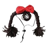 Jesscasday Kleine Hunde Kopfbedeckung, Perücken mit Pony, Pferdeschwanz,...