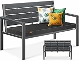 KESSER® Gartenbank mit Kissen – Sitzbank Wetterfest 2-Sitzer Parkbank in...
