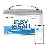Redodo 12V 165Ah Gruppe31 LiFePO4 Batterie mit Bluetooth, 165A BMS, 2112Wh...