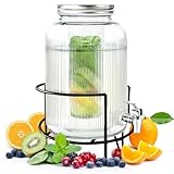 Getränkespender Glas Mit Zapfhahn: 4 Liter Retro Wasserspender Glas mit...