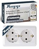Kopp STANDARD 2-fach Schutzkontakt-Steckdose in Arktis-Weiß -...
