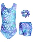 JiAmy Turnanzug Mädchen, Gymnastikanzug Kinder mit Hose Haarband Set,...