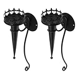 HOODANCOS 2 Stück Wandkerzenhalter Schwarz Schmiedeeisen Kreative Fackel...