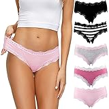 COMSOFT Baumwolle Unterwäsche Damen Höschen Sanft Spitze Hipster Slip...