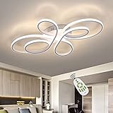 ZMH LED Deckenleuchte Dimmbar Deckenlampe Wohnzimmer Modern Weiß mit...