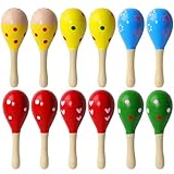 Prmape 12 Stück Mini Hölzerne Maracas, Maracas Holz Kinder, 12cm Rassel...