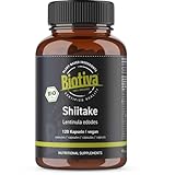 Shiitake Bio 120 Kapseln - 100% Shii-Take - Lentinula edodes - Vitalpilz -...