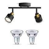 Philips Niall Einbaustrahler (Schwarz/Gold) - Warmweißes Licht -...