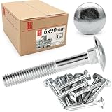 Lun Fix - Schlossschrauben mit Vierkantansatz - M6x90-1 kg (52 Stück) –...