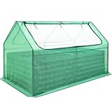 Quictent Hochbeet mit Abdeckung, Pflanzkasten aus verzinktem Stahl, 180 x...