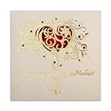 Art Nuvo Hochzeitseinladungen - 20 St. 135x135mm, Mit Bedruckbaren Einlagen...