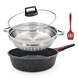 Bobikuke Pfanne 28cm mit Deckel, 4-teiliges Set Antihaft Pfanne -...