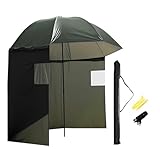 Wiltec Angelschirm 250cm mit Seitenwand und zwei Sichtfenstern Schirmzelt...