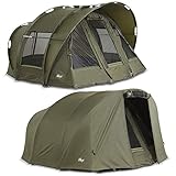 Lucx® Leopard Bivvy + Winterskin 2-3 Mann Angelzelt + Überwurf 2 bis 3...