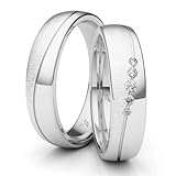 Kolibri Rings Eheringe Silber 925 5 Zirkonia Steine Paarpreis- Inkl. Gratis...