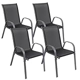 Albatros Gartenstühle 4er Set Kuba – stapelbar mit robustem...