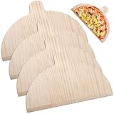 GOEDCH 4 Stück Pizzaschaufel: 28 ×17cm Halbkreis Pizzaschieber Holz,...