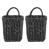 TOGEVAL 2 Stück Gewebte Hängekörbe aus Rattan Kleiner Wandkorb für Obst...