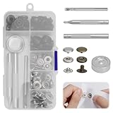 WOKICOR Druckknopf Set 30 Sätze 12mm, Druckknöpfe Ohne Nähen für...