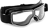 HuoBi Motorradbrille Vintage Anti-Beschlag Pilot PU Leder Brille Staubdicht...