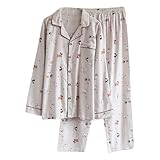 Generisch Herren Schlafanzug-Set mit niedlichem Tiermuster - Langärmliger...