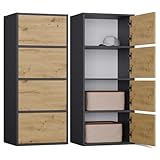 CDF Kommode Schrank Hochschrank mit 4 Türen und Einlegeböden - für...