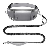 Looxmeer Joggingleine Hunde mit Bauchgurt, Freihändig Hundeleine für...