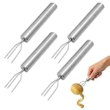 KLINNA 4 Stück Edelstahl Pellkartoffelgabel mit 3 Zinken, Praktische...