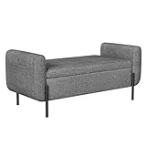 SONGMICS Sitzhocker mit Stauraum, Sitzbank mit Armlehnen, Sitztruhe,...