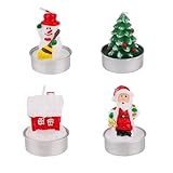 Scentoria 4 Stück Weihnachtskerzen, Weihnachtskerze, Kerzen Weihnachten,...