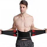 HENKi Rückenstützgürtel für den unteren Rücken mit 6 Stäben, Schwarz...