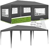 tectake® Pavillon 3x6, Pavillon mit 5 abnehmbaren Seitenteilen mit...